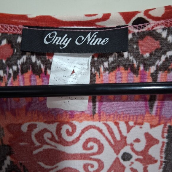 Only Nine XL Vibrant Boho Patchwork Print V-Neck 3/4 Sleeve Top - Picture 2 of 2